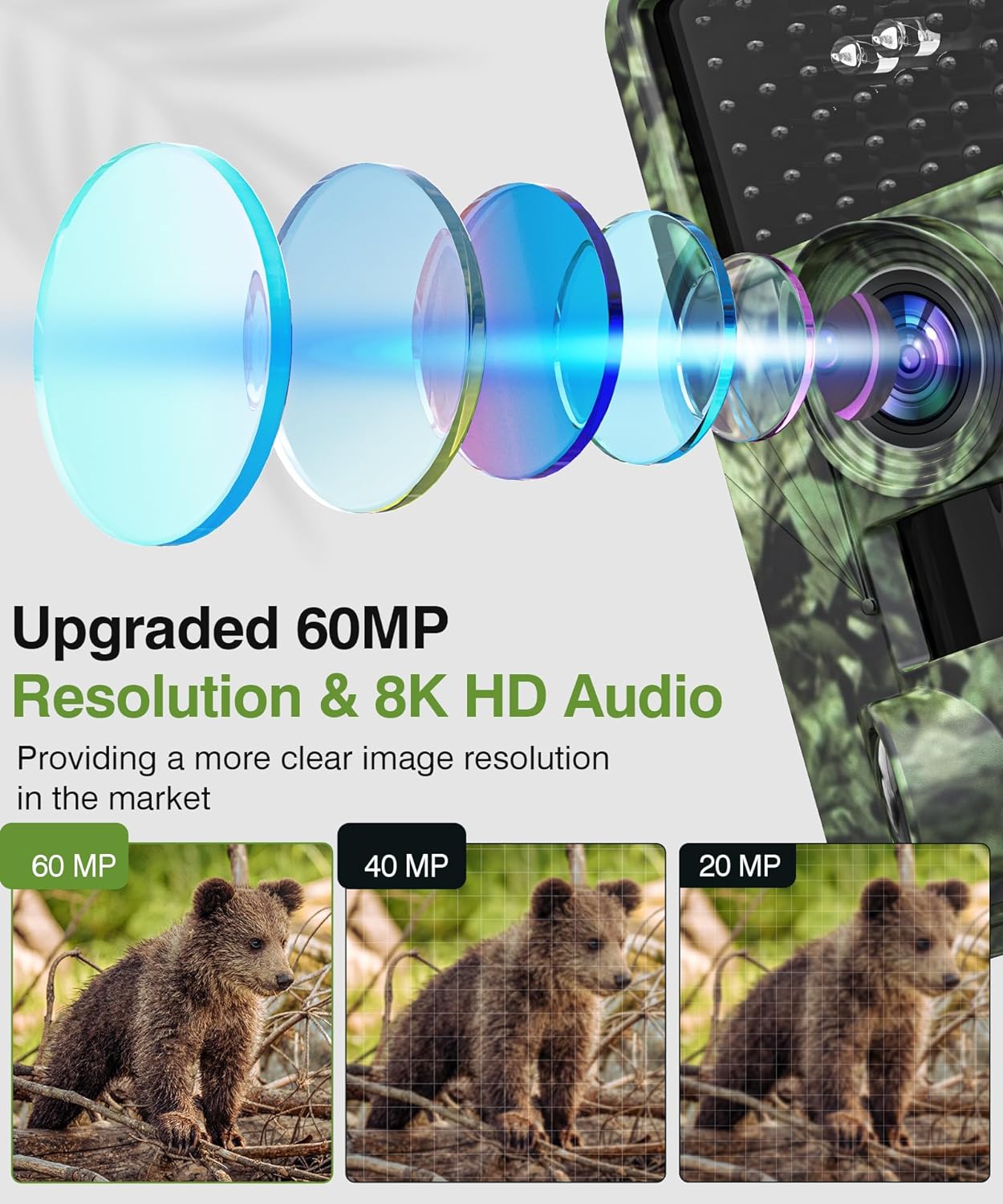 Trail Camera 8k 60MP WiFi Game Camera