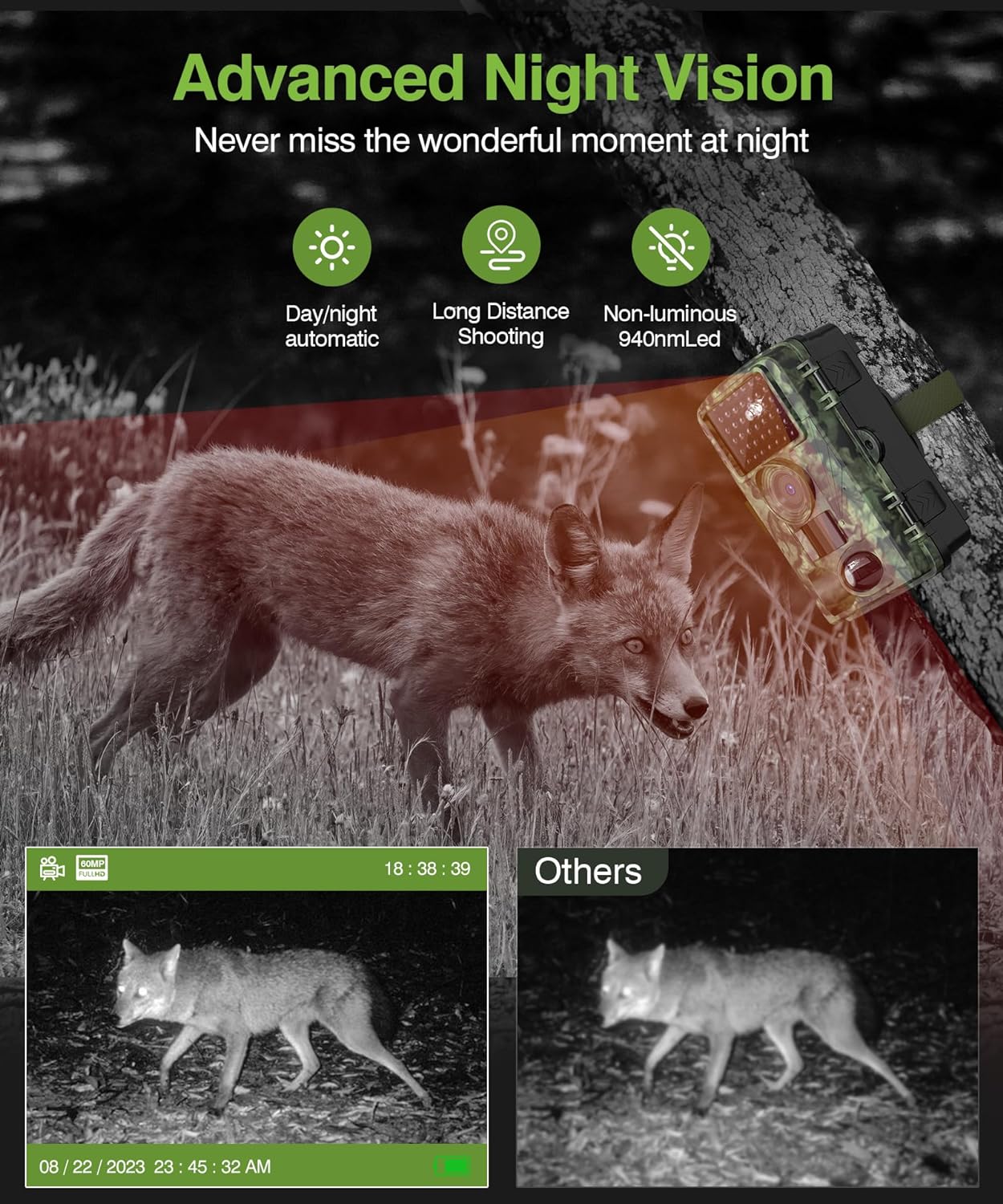 Trail Camera 8k 60MP WiFi Game Camera